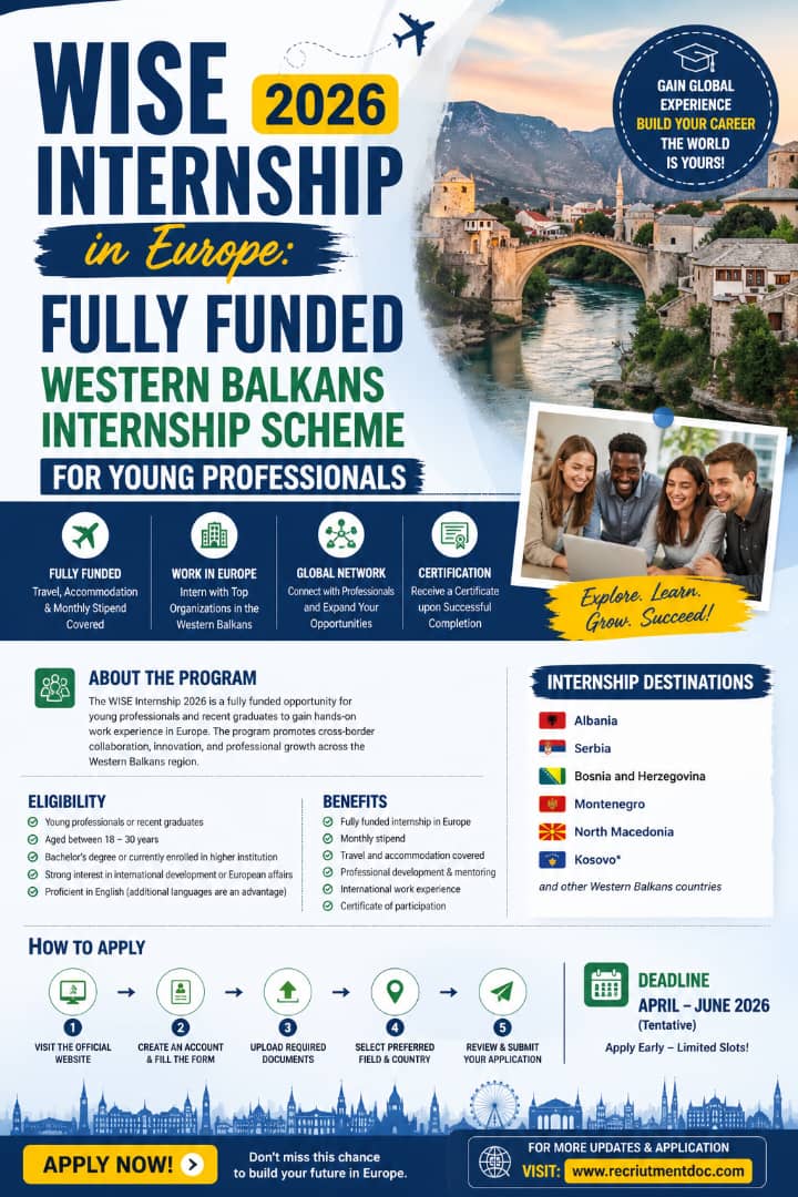 WISE Internship Fully Funded Scholarship/https://recruitmentdoc.com/